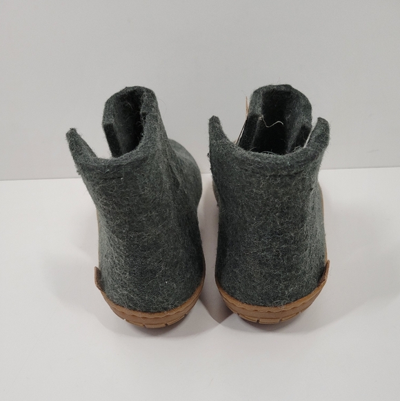 Glerups Dark Green Wool Pull On Ankle Boots Slippers Women's Size 9 EUR 40 New - Picture 4 of 6